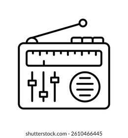 Radio vector outline icon. EPS 10 file