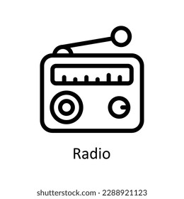 Vector de radio   iconos de esquema. Material gráfico simple