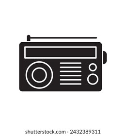 radio vector simple black illustraton on white background..eps