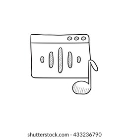 Radio, Vektorgrafik Symbol einzeln auf Hintergrund. Handgezeichnetes Radio-Symbol. Radio Sketch Symbol für Infografik, Website oder App.
