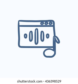 Radio vector sketch icon isolated on background. Hand drawn Radio icon. Radio sketch icon for infographic, website or app.