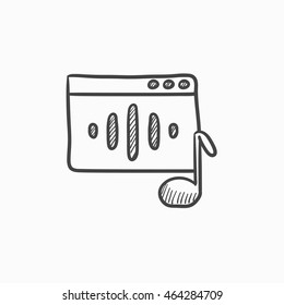 Radio vector sketch icon isolated on background. Hand drawn Radio icon. Radio sketch icon for infographic, website or app.