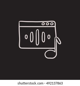Radio vector sketch icon isolated on background. Hand drawn Radio icon. Radio sketch icon for infographic, website or app.