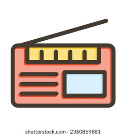 Radio Vector Thick Line Filled Colors Icon For Personal And Commercial Use.
