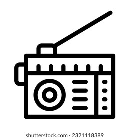 Icono De Línea Gruesa Del Vector De Radio Para Uso Personal Y Comercial.
