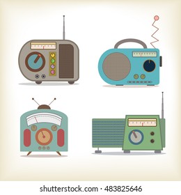 radio vintage icon vector