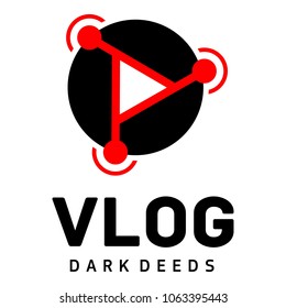 Radio vlog logo. Flat illustration of radio active vlog logo for web