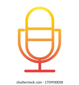 radio voice internet web technology interface vector illustration gradient style icon