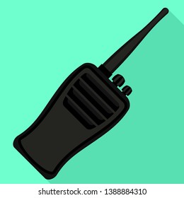 Radio walkie talkie icon. Flat illustration of radio walkie talkie vector icon for web design