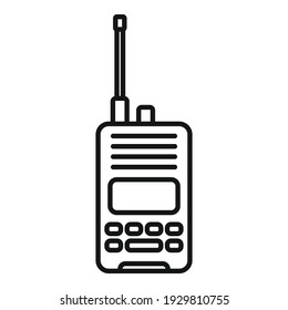 Radio walkie talkie icon. Outline radio walkie talkie vector icon for web design isolated on white background