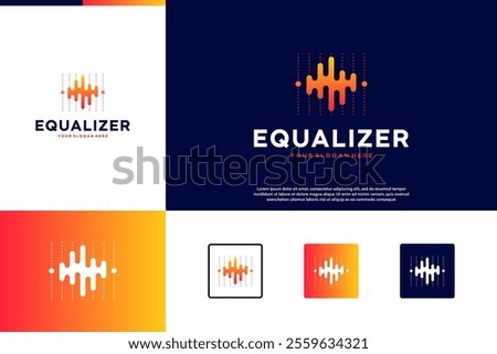 radio wave control logo, frequency, digital connection, graphic design illustration.