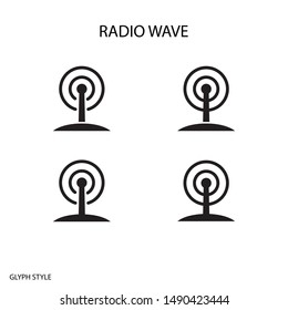 Radio wave design , icon style