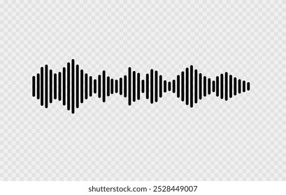 Ícone Radio Wave. Frequência de áudio de música, forma de onda de voz, sinal de rádio eletrônico, nível de volume, símbolo de faixa. Ícone do equalizador com linha da onda sonora. usado para celular.