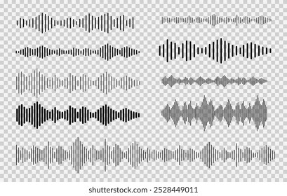 Ícone Radio Wave. Frequência de áudio de música, forma de onda de voz, sinal de rádio eletrônico, nível de volume, símbolo de faixa. Ícone do equalizador com linha da onda sonora. usado para celular.