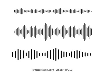 Ícone Radio Wave. Frequência de áudio de música, forma de onda de voz, sinal de rádio eletrônico, nível de volume, símbolo de faixa. Ícone do equalizador com linha da onda sonora. usado para celular.