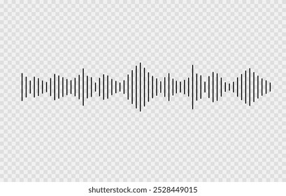 Ícone Radio Wave. Frequência de áudio de música, forma de onda de voz, sinal de rádio eletrônico, nível de volume, símbolo de faixa. Ícone do equalizador com linha da onda sonora. usado para celular.