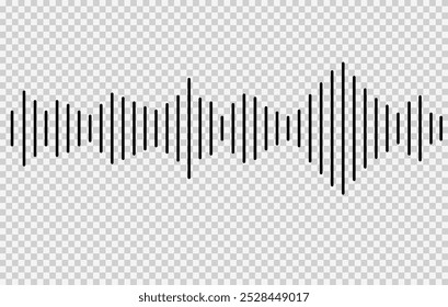 Ícone Radio Wave. Frequência de áudio de música, forma de onda de voz, sinal de rádio eletrônico, nível de volume, símbolo de faixa. Ícone do equalizador com linha da onda sonora. usado para celular.