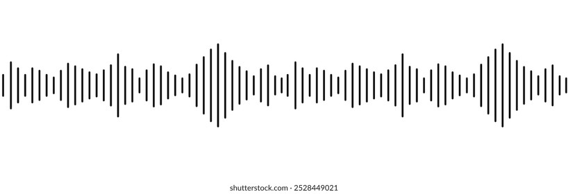 Ícone Radio Wave. Frequência de áudio de música, forma de onda de voz, sinal de rádio eletrônico, nível de volume, símbolo de faixa. Ícone do equalizador com linha da onda sonora. usado para celular.