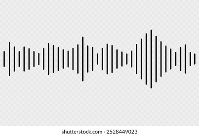 Ícone Radio Wave. Frequência de áudio de música, forma de onda de voz, sinal de rádio eletrônico, nível de volume, símbolo de faixa. Ícone do equalizador com linha da onda sonora. usado para celular.