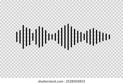 Ícone Radio Wave. Frequência de áudio de música, forma de onda de voz, sinal de rádio eletrônico, nível de volume, símbolo de faixa. Ícone do equalizador com linha da onda sonora. usado para celular.