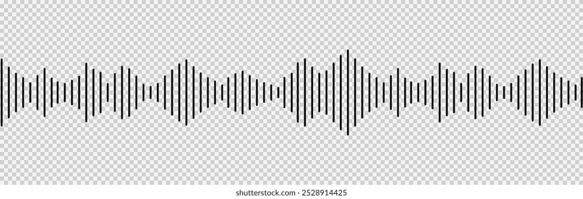 Ícone Radio Wave. Frequência de áudio de música, forma de onda de voz, sinal de rádio eletrônico, nível de volume, símbolo de faixa. Ícone do equalizador com linha da onda sonora. usado para celular.