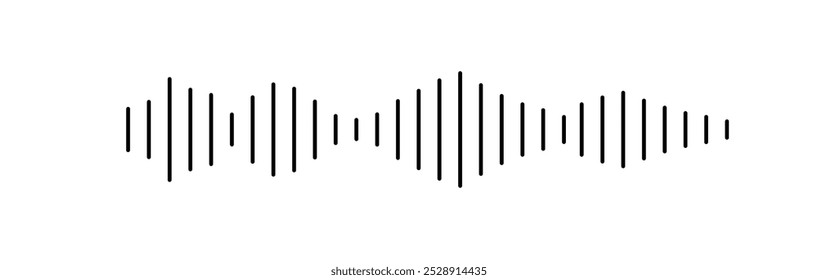 Ícone Radio Wave. Frequência de áudio de música, forma de onda de voz, sinal de rádio eletrônico, nível de volume, símbolo de faixa. Ícone do equalizador com linha da onda sonora. usado para celular.