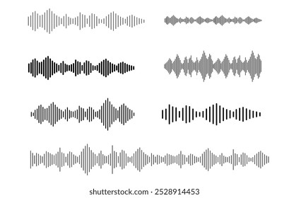 Ícone Radio Wave. Frequência de áudio de música, forma de onda de voz, sinal de rádio eletrônico, nível de volume, símbolo de faixa. Ícone do equalizador com linha da onda sonora. usado para celular.