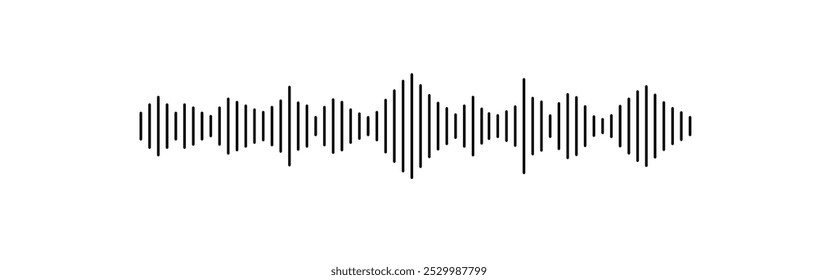 Ícone Radio Wave. Frequência de áudio de música, forma de onda de voz, sinal de rádio eletrônico, nível de volume, símbolo de faixa. Ícone do equalizador com linha da onda sonora. usado para celular.