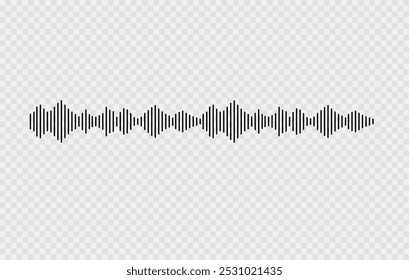 Ícone Radio Wave. Frequência de áudio de música, forma de onda de voz, sinal de rádio eletrônico, nível de volume, símbolo de faixa. Ícone do equalizador com linha da onda sonora. usado para celular.