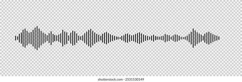 Ícone Radio Wave. Frequência de áudio de música, forma de onda de voz, sinal de rádio eletrônico, nível de volume, símbolo de faixa. Ícone do equalizador com linha da onda sonora. usado para celular.