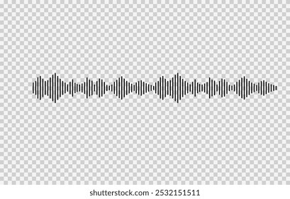 Ícone Radio Wave. Frequência de áudio de música, forma de onda de voz, sinal de rádio eletrônico, nível de volume, símbolo de faixa. Ícone do equalizador com linha da onda sonora. usado para celular.