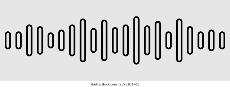 Radio Wave icon. Recording music. Equalizer template. Sound wave icon. Vector illustration isolated on transparent background. 