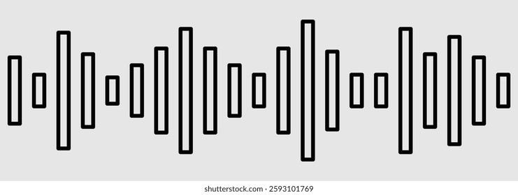 Radio Wave icon. Recording music. Equalizer template. Sound wave icon. Vector illustration isolated on transparent background. 