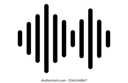 Radio wave icon. Vector icon of sound wave. Voice message, sound or audio wave icon isolated on white background. Equalizer, vibration, soundwave vector illustration.	