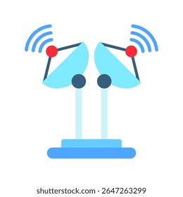 Radio Wave mini illustration flat color icon, use for journalist, broadcasting, news and media UI, UX kit, app and web development, digital or print.