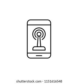 radio wave in the phone icon. Element of drones for mobile concept and web apps illustration. Thin line icon for website design and development, app development. Premium icon