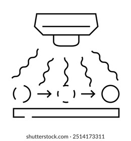 Vector de icono de línea del sensor de onda de radio. señal del sensor de onda de radio. símbolo de contorno aislado ilustración negra