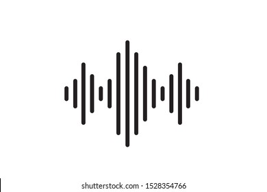 Radio wave or sound wave icon vector isolated, electric signal wave icon, sound wave vector icon