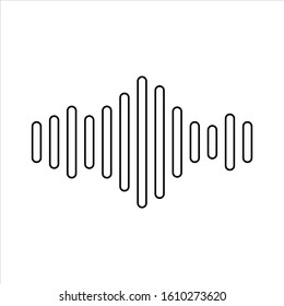 Radio wave or sound wave icon vector isolated, electric signal wave icon, sound wave vector icon