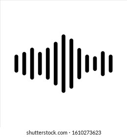 Radio wave or sound wave icon vector isolated, electric signal wave icon, sound wave vector icon