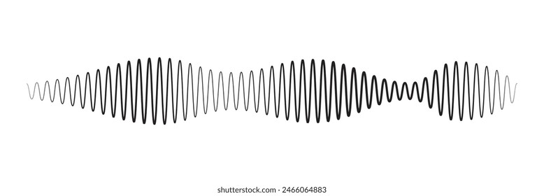 Icono de onda de radio o Vector de onda de sonido aislado, Vector de onda de señal eléctrica,