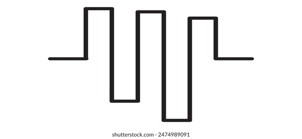 Funkwellen- oder Schallwellen-Symbol Vektorgrafik. Schallwellen- und Elektrosignalwellen-Symbol isolieren auf weißem Hintergrund. Vektorillustration.