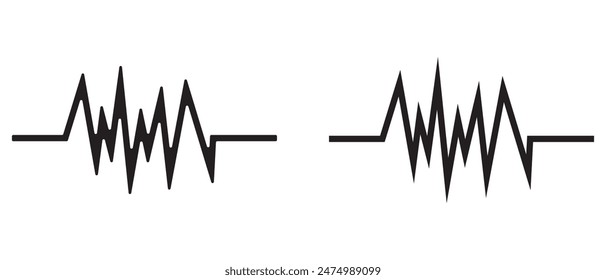 Radio wave or sound wave icon vector. sound wave and electric signal wave icon isolate on white background. vector illustration.