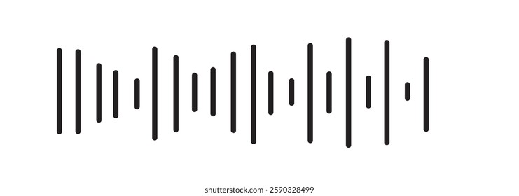 Radio wave or sound wave icon vector isolated, electric signal wave icon, sound wave vector icon