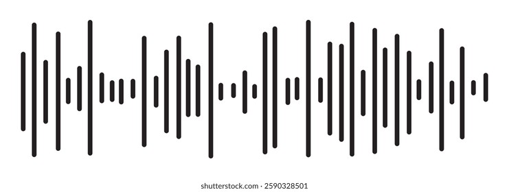 Radio wave or sound wave icon vector isolated, electric signal wave icon, sound wave vector icon