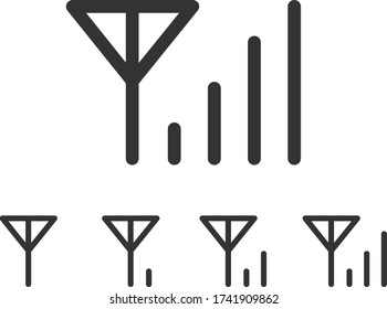 Radio wave strength display icon.