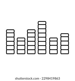 Radio Wave vector icon. Monochrome simple sound wave illustration sign. signal symbol or logo.