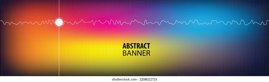 Radio wave white dotted banner gradient colorful background. Vector illustration. 