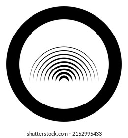 Radio wave wireless icon in circle round black color vector illustration image solid outline style