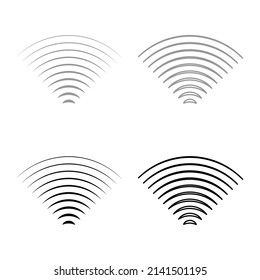 Radio wave wireless set icon grey black color vector illustration image solid fill outline contour line thin flat style